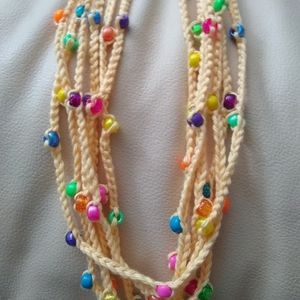 Crochet necklace jewelry with beads